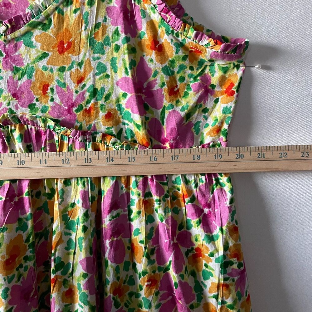 Patrons of Peace Malibu Mini Dress Babydoll Floral Size XL Boho Tie Straps - Picture 7 of 11